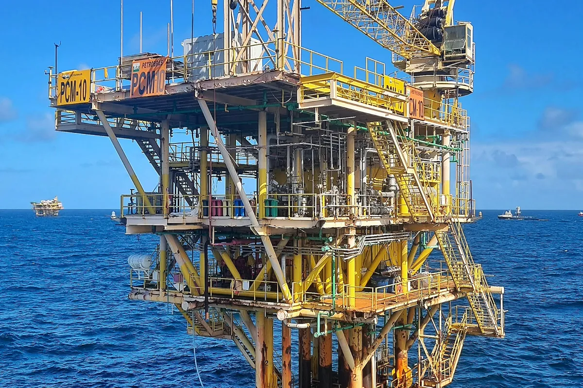 An offshore oil and gas platform